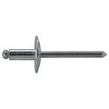 Midwest Fastener Blind Rivet, Large Flanged Head, 3/16 in Dia., 1/16 in L, Aluminum Body, 50 PK 53951